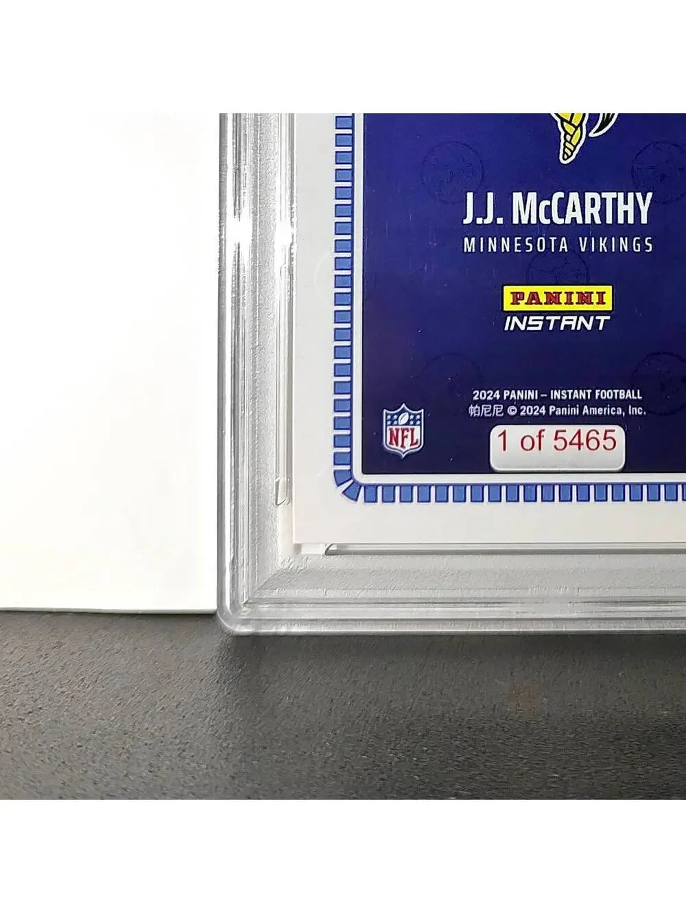 J.J. McCarthy 2023 Panini Instant Draft Night #NFLDN-1 PSA 9 Mint